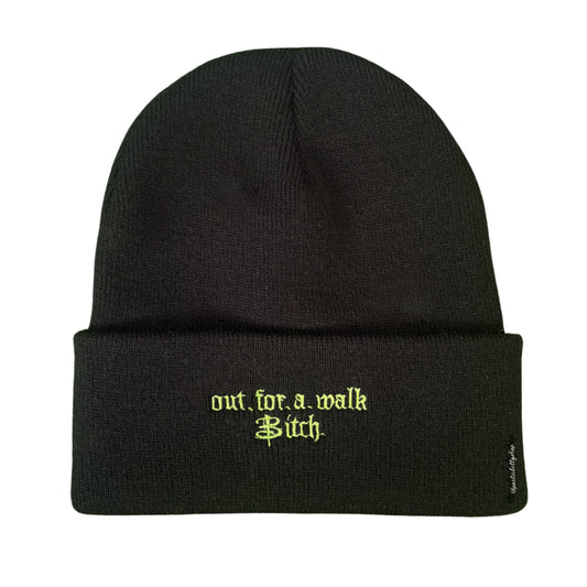 Out For A Walk Embroidered Cuffed Knit Beanie Unisex