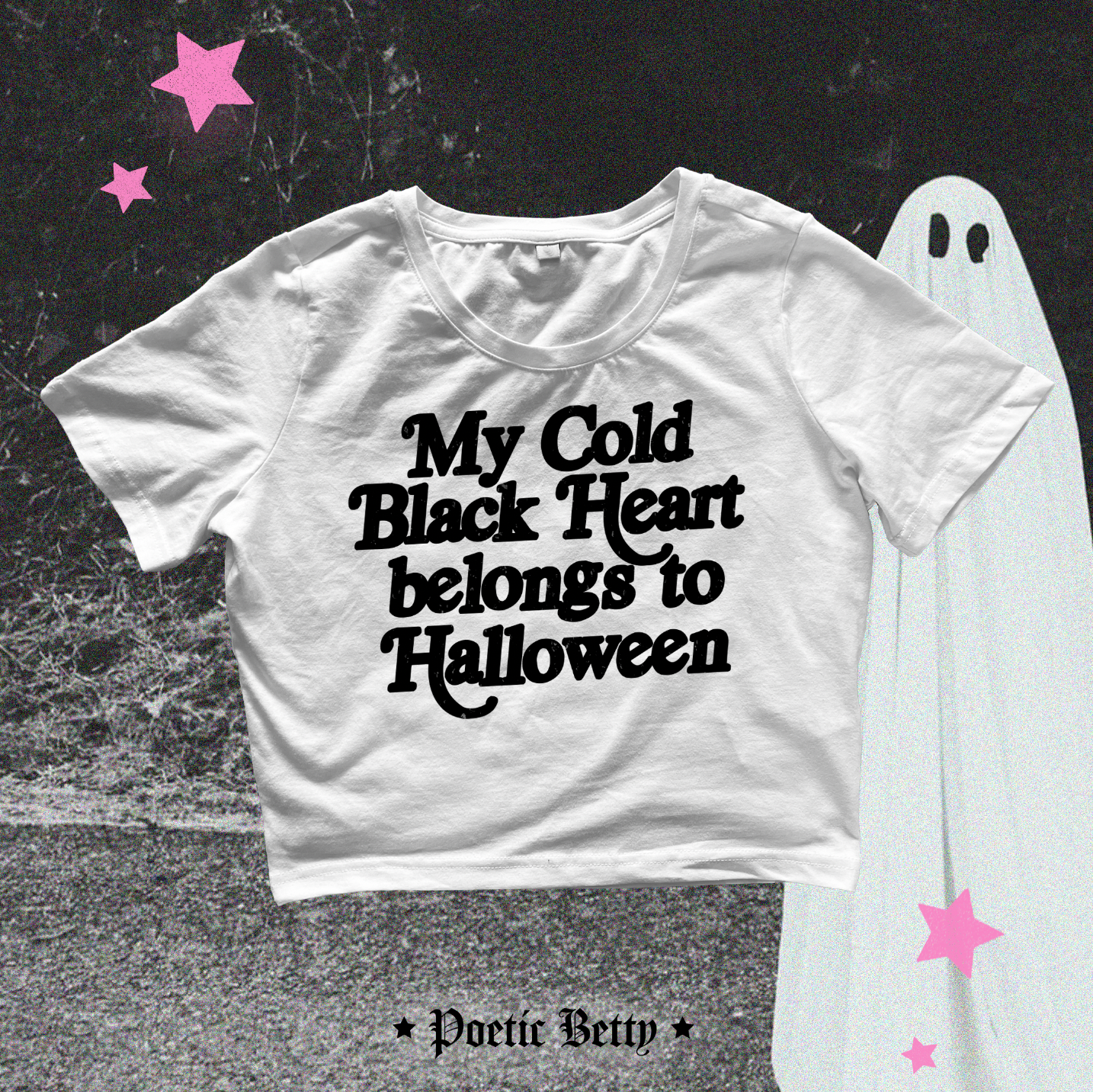 My Cold Heart Belongs To Halloween spooky printed Crop Tee