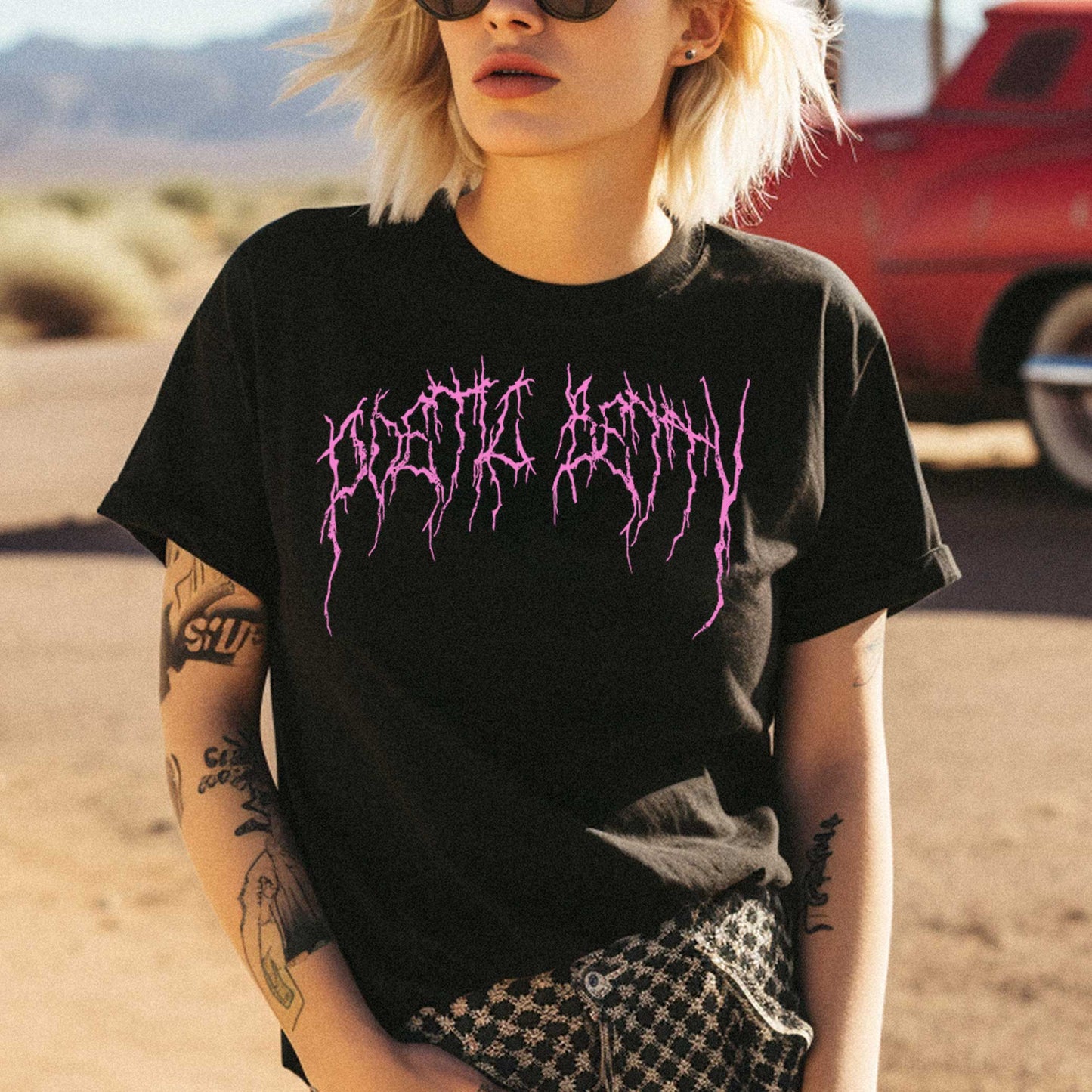 Poetic Betty™ Black Pink Metalcore Logo 100% Cotton Unisex T-Shirt