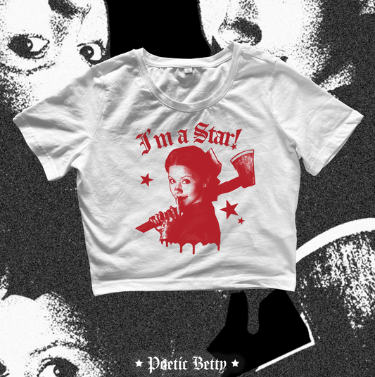 I'm a Star Pearl X Horror Movie Inspired graphic cropped tee