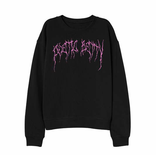 Poetic Betty™ Black Pink Metalcore Logo 100% Cotton Sweatshirt T-Shirt