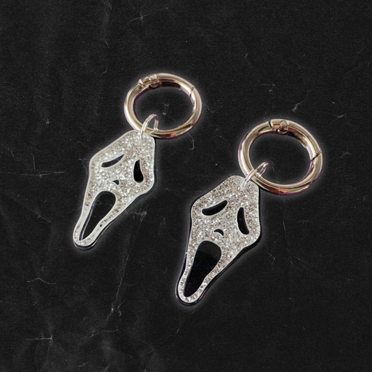 Glitter Acrylic Ghostface Scream Mask Acrylic Boot Charms