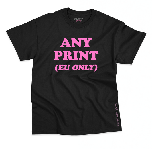 Black Unisex 100% Cotton T-Shirt - For EU Customers Only