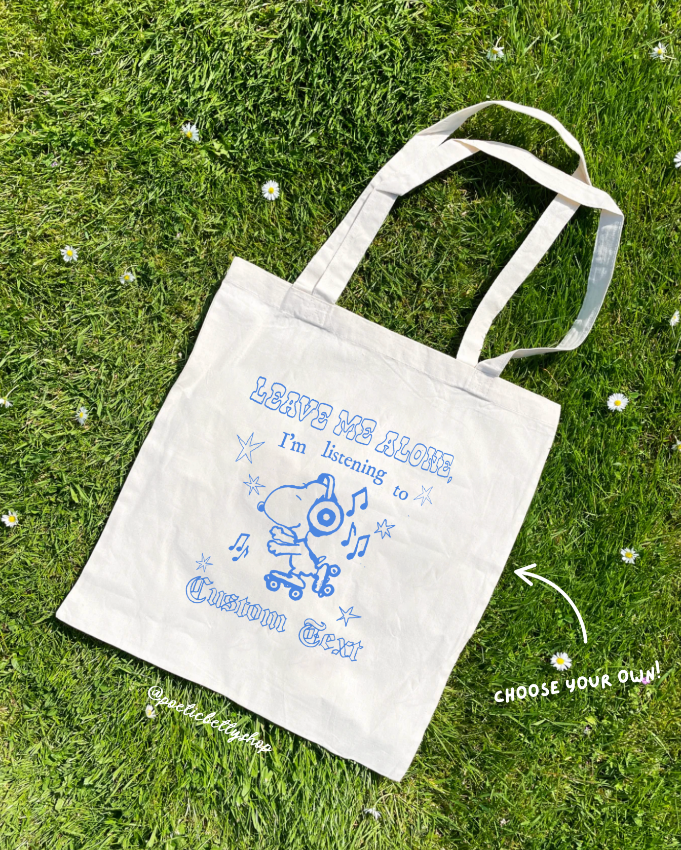 Leave Me Alone I'm Listening To Music Custom Tote Bag
