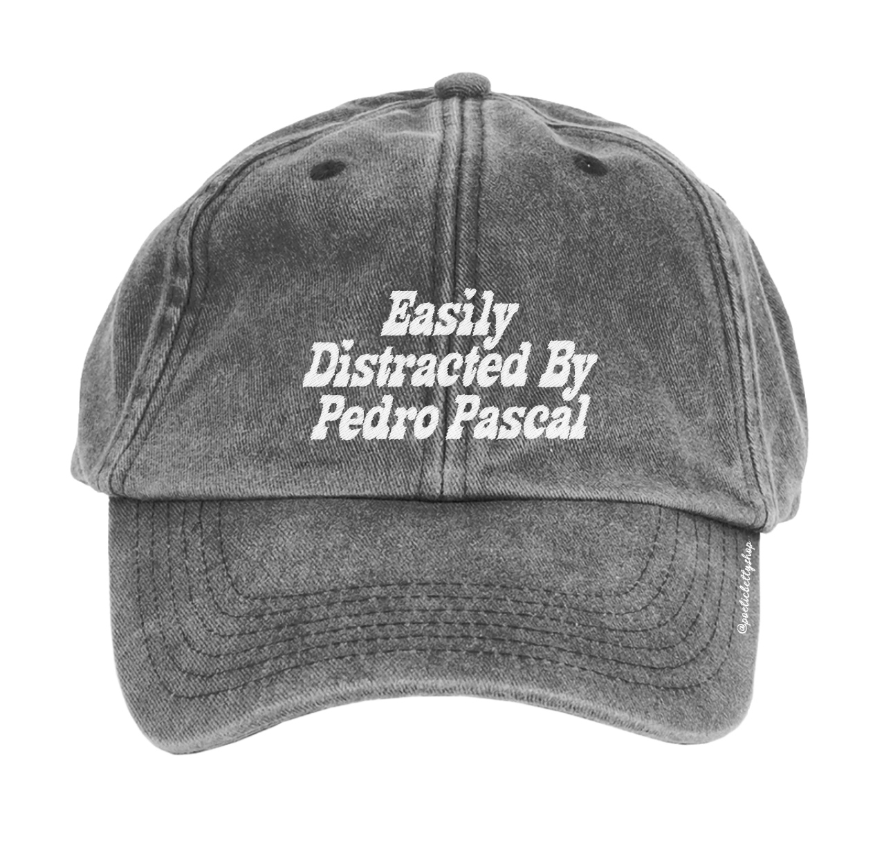 Easily Distracted By Pedro Pascal Vintage Embroidered Cap. The Original, seen and loved by Pedro himself!