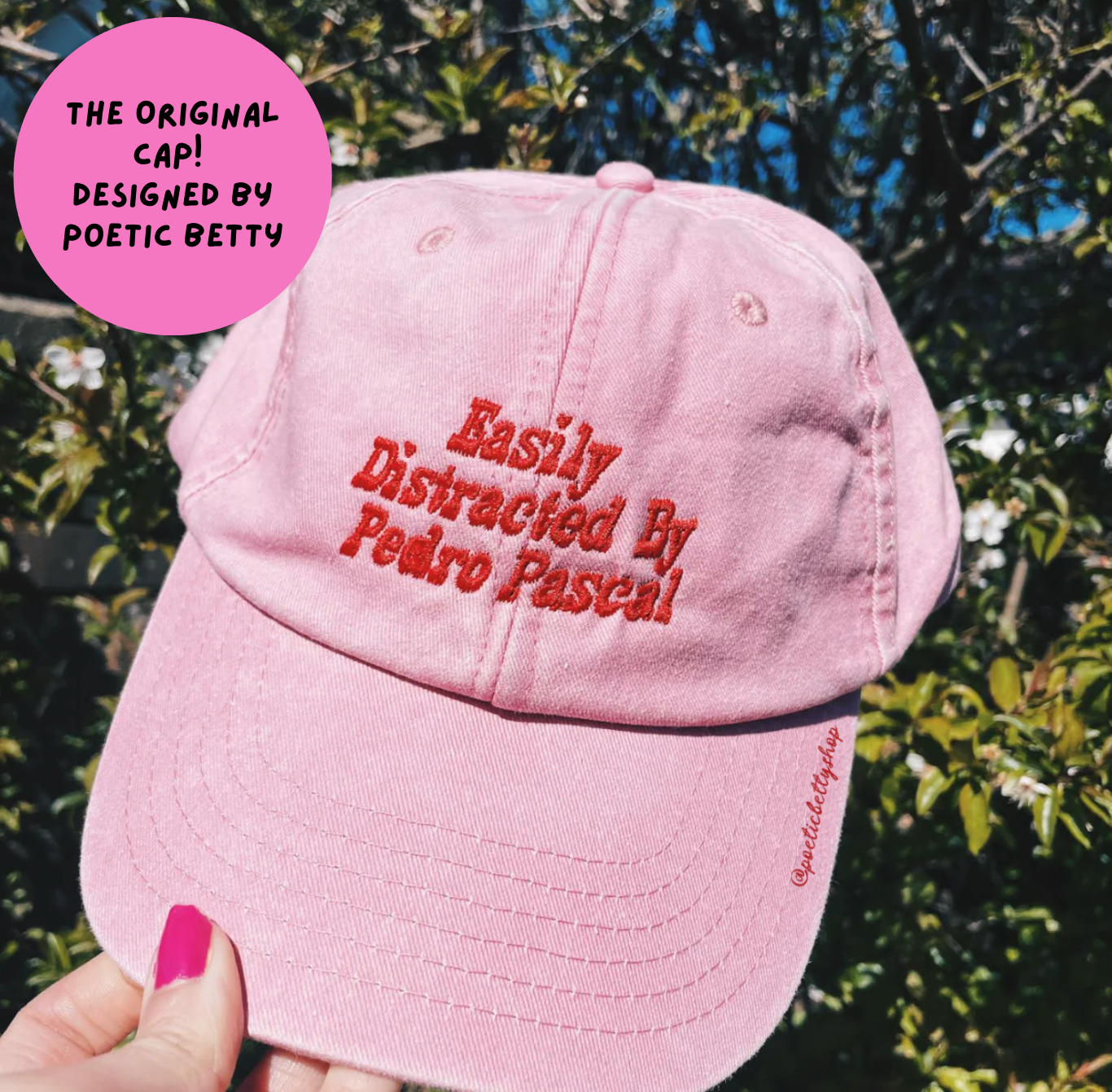 Easily Distracted By Pedro Pascal Vintage Embroidered Cap. The Original, seen and loved by Pedro himself!