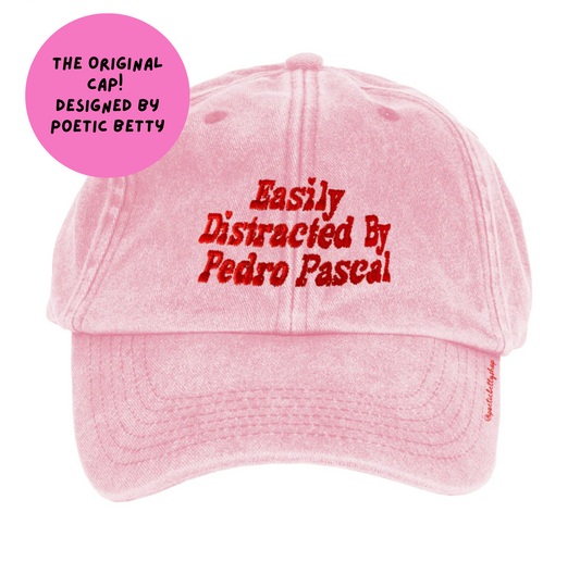 Easily Distracted By Pedro Pascal Vintage Embroidered Cap. The Original, seen and loved by Pedro himself!