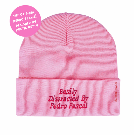 Easily Distracted By Pedro Pascal - The Original Design Cuffed Knit Beanie Unisex