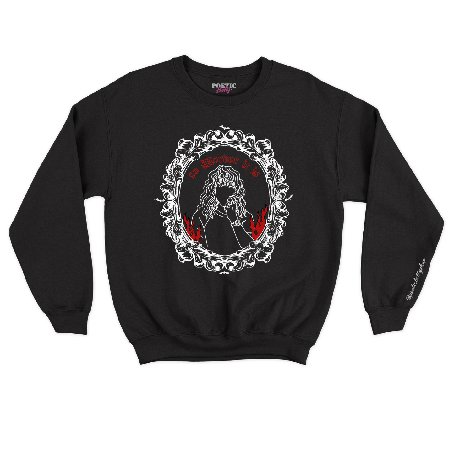The Shire is burning, So Mordor It is Halloween Red Flames Crew Neck Sweatshirt