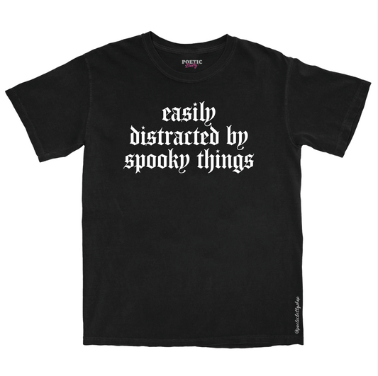 Easily Distracted By Spooky Things Halloween T-Shirt Black Unisex