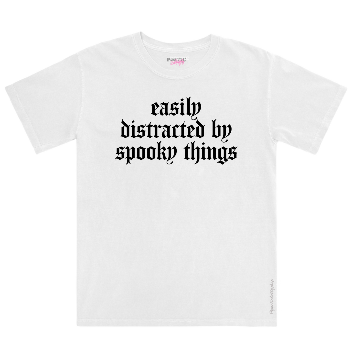 Easily Distracted By Spooky Things Halloween T-Shirt Black Unisex