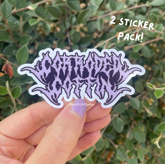 Corroded Coffin Metalcore Glossy Vinyl Sticker 2 Pack