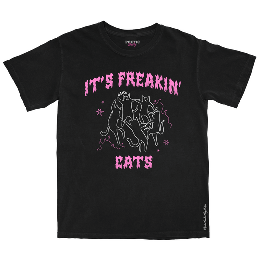 It's Freakin' Cats! Halloween Feline T-Shirt Black Unisex