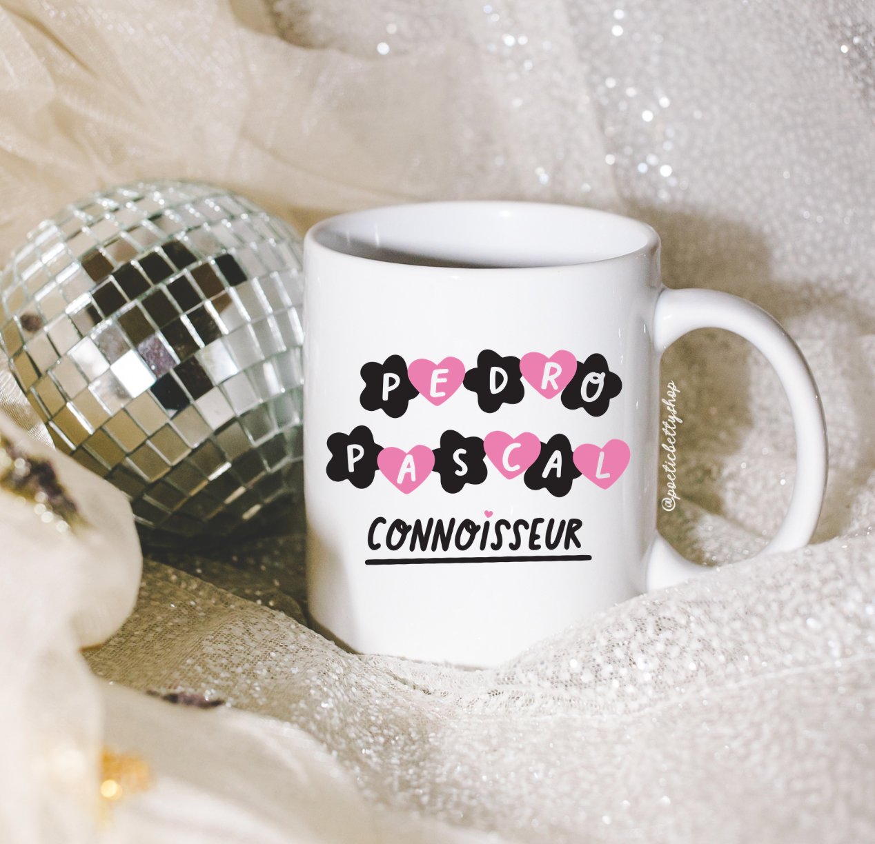 Pedro Pascal Connoisseur Multi Colour Heart 11oz Mug