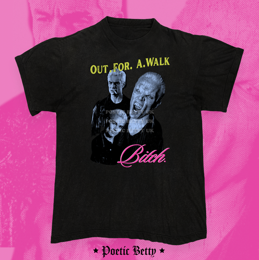 Spike Buffy Slayer Vintage 80s Inspired Out. For. A. Walk Graphic Unisex T-Shirt