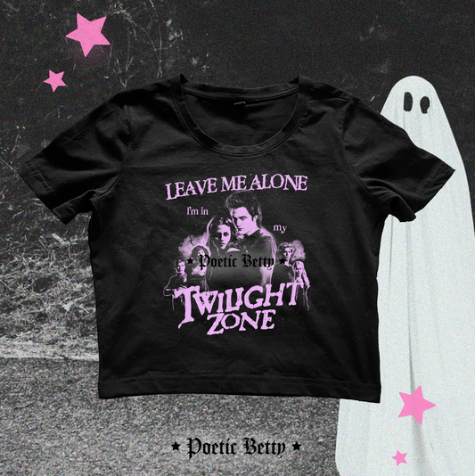 Leave Me Alone I’m in My Twilight Zone Parody Halloween Crop Tee