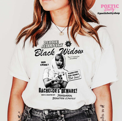 Debbie Jellinsky Black Widow Addams Family Values Inspired Unisex T-Shirt