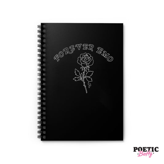 Forever Emo Rose Notebook 60 Pages Lined Spiral Bound