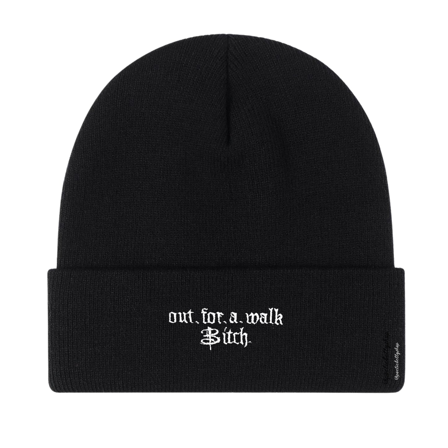 Out For A Walk Embroidered Cuffed Knit Beanie Unisex