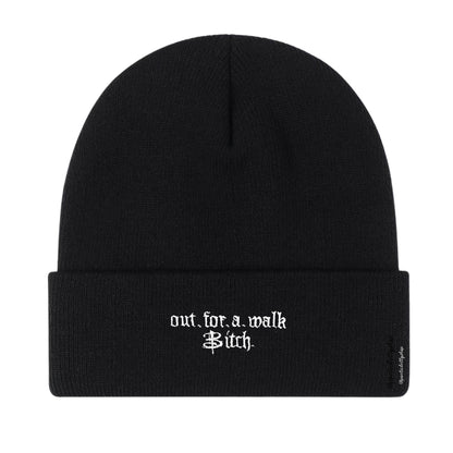 Out For A Walk Embroidered Cuffed Knit Beanie Unisex