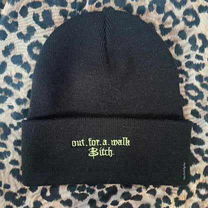 Out For A Walk Embroidered Cuffed Knit Beanie Unisex