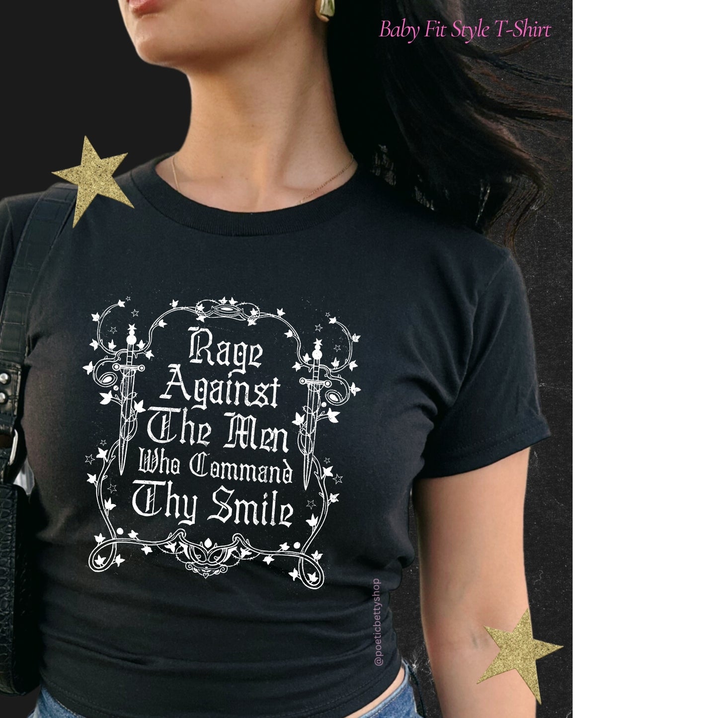 Rage Against The Men Who Command Thy Smile Medieval Feminist Women's Baby Tee