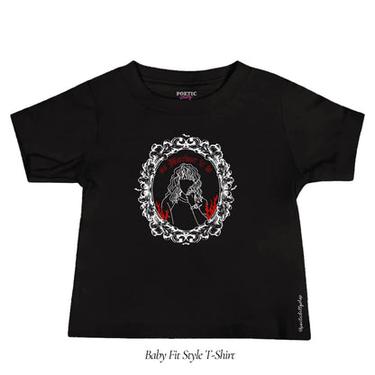 The Shire is burning, So Mordor It is Halloween Red Flames Frame Women's Baby Tee