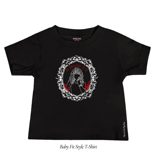 The Shire is burning, So Mordor It is Halloween Red Flames Frame Women's Baby Tee