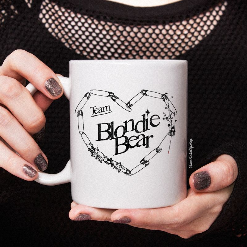 Team Blondie Bear Safety Spike Pin Heart 11oz Mug