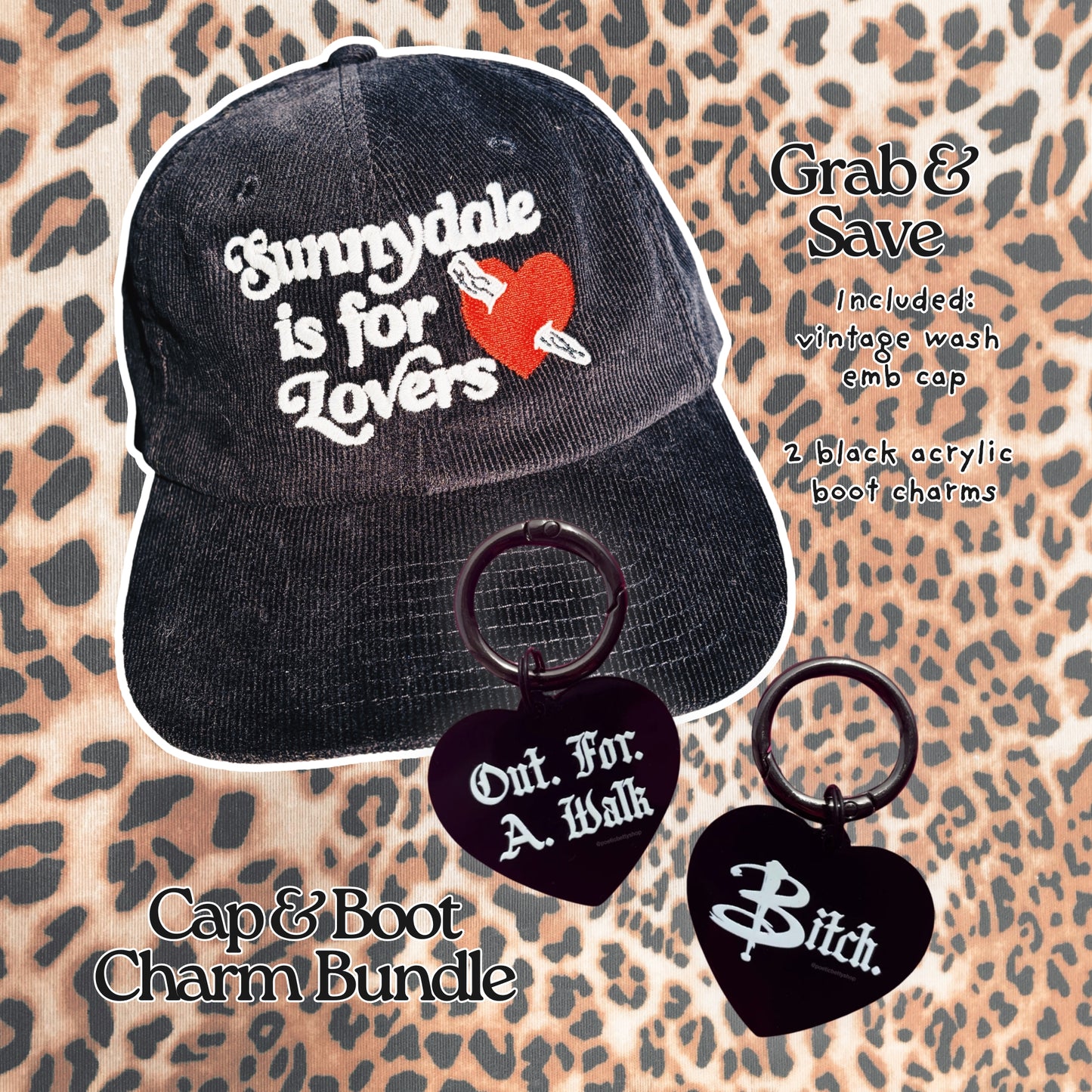Buffy Bundle: Out For A Walk Buffy Boot Charms & Sunnydale Embroidered Cap