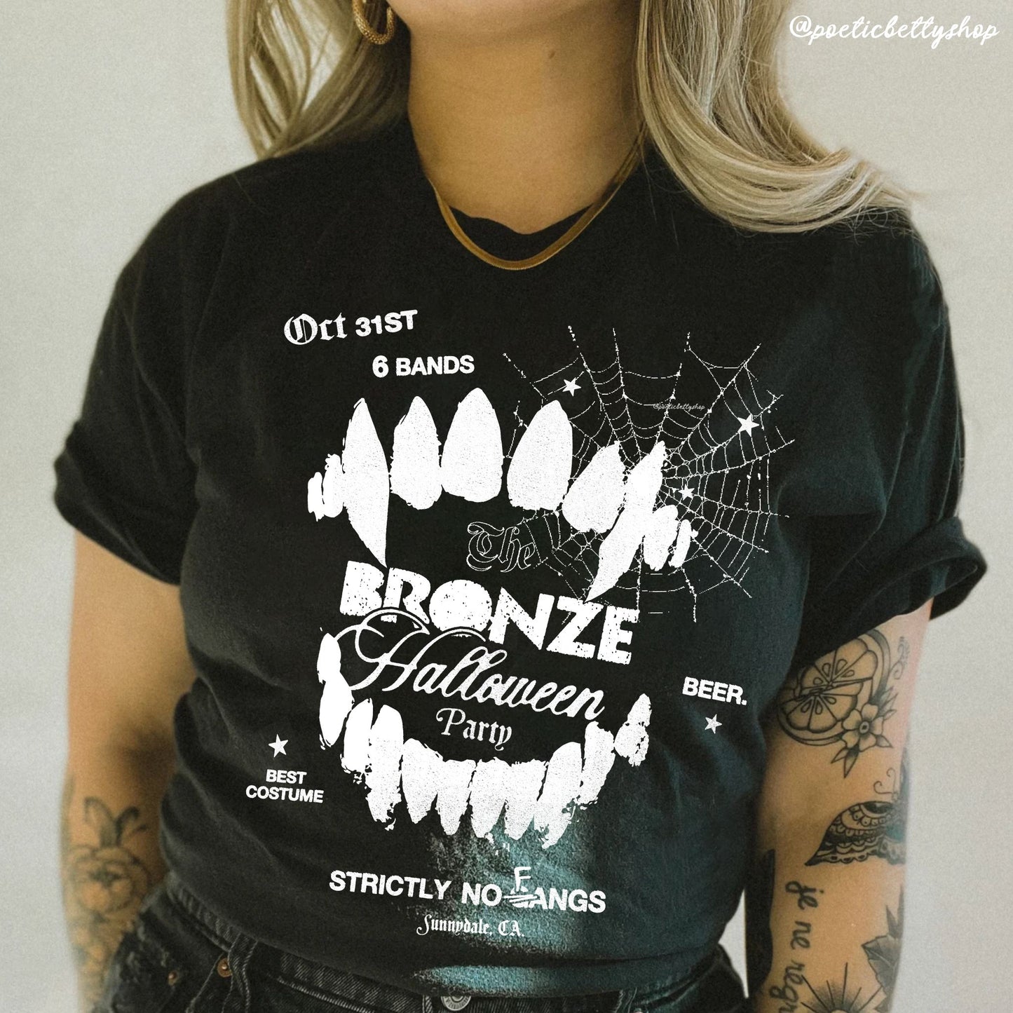 Buffy's The Bronze Halloween Party Black Cotton T-Shirt