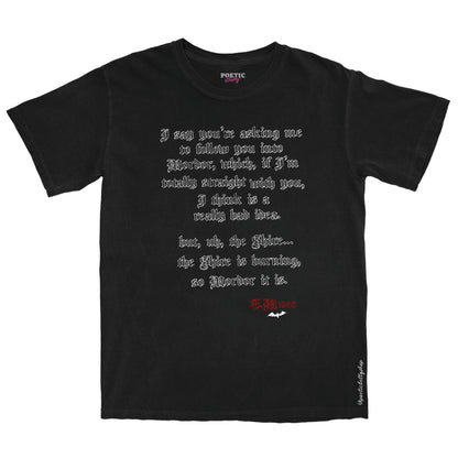 The Shire is burning, So Mordor It is Halloween Red Flames T-Shirt Black Unisex