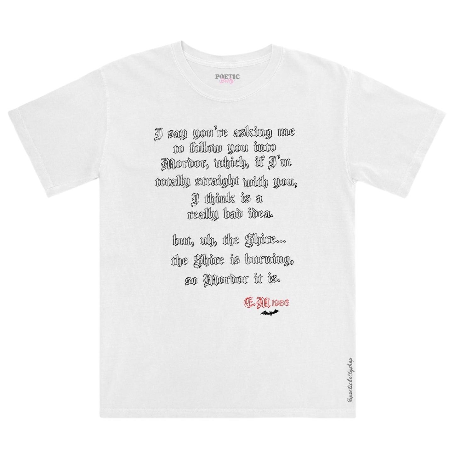 The Shire is burning, So Mordor It is Halloween Red Flames T-Shirt Black Unisex