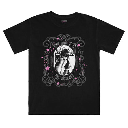 Patricia's Sunset Cocktails Qualms Black Cotton T-Shirt