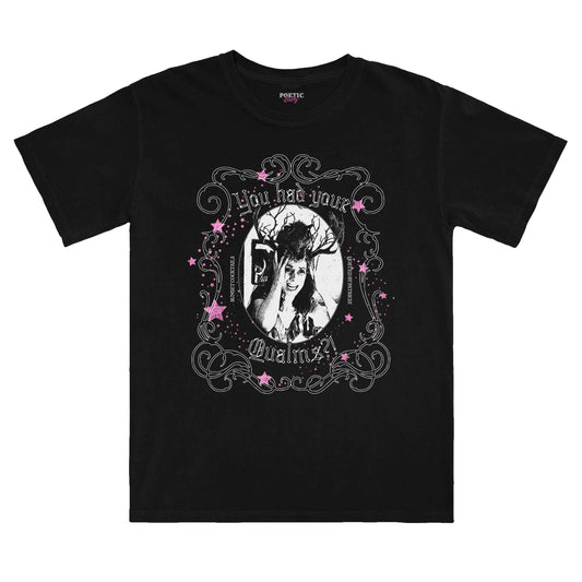 Patricia's Sunset Cocktails Qualms Black Cotton T-Shirt