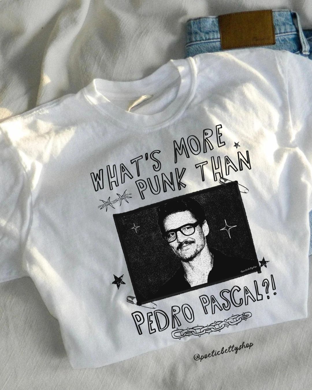 What's More Punk Than Pedro Pascal? Black Vintage Graphic T-Shirt 100% Cotton