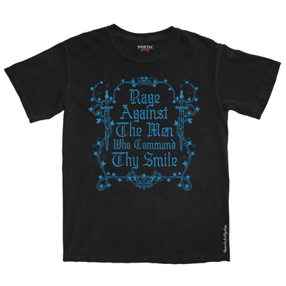 Rage Against The Men Who Command Thy Smile Medieval Feminist T-Shirt Black Unisex