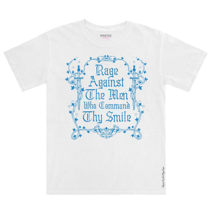 Rage Against The Men Who Command Thy Smile Medieval Feminist T-Shirt Black Unisex