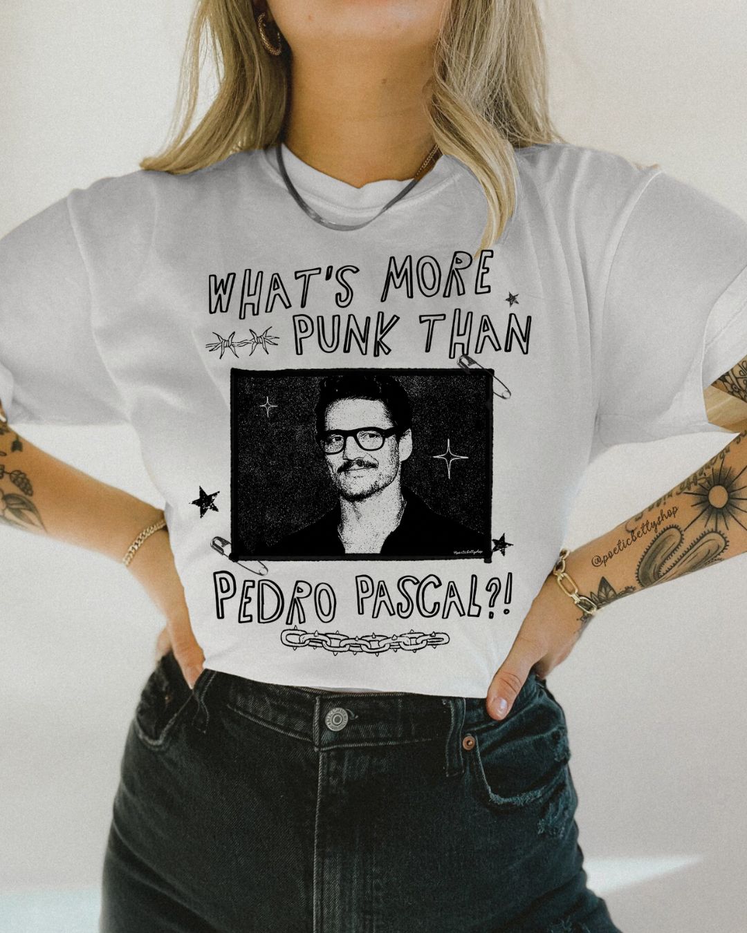 What's More Punk Than Pedro Pascal? Black Vintage Graphic T-Shirt 100% Cotton