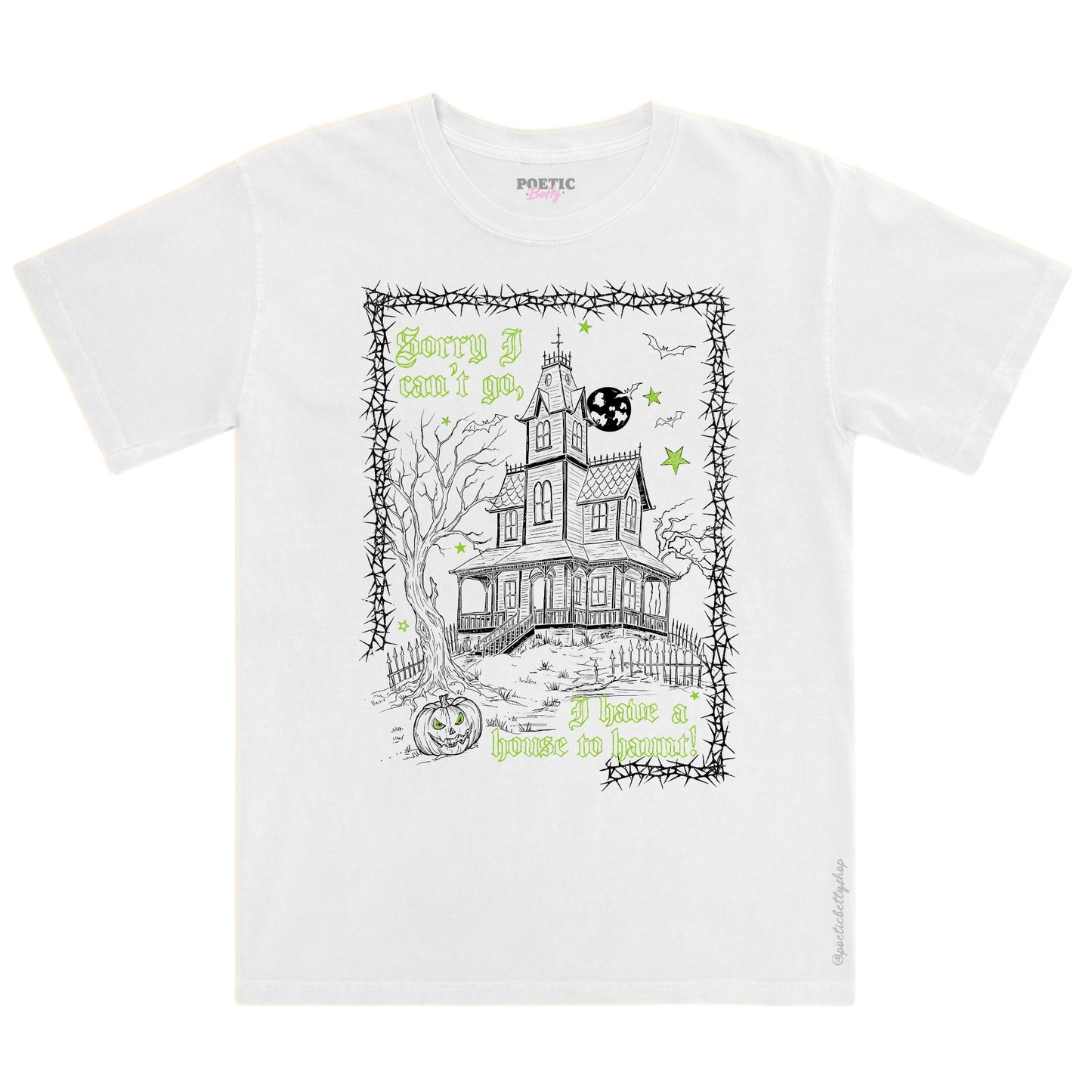Haunted House Halloween Retro Vintage T-Shirt Black Unisex