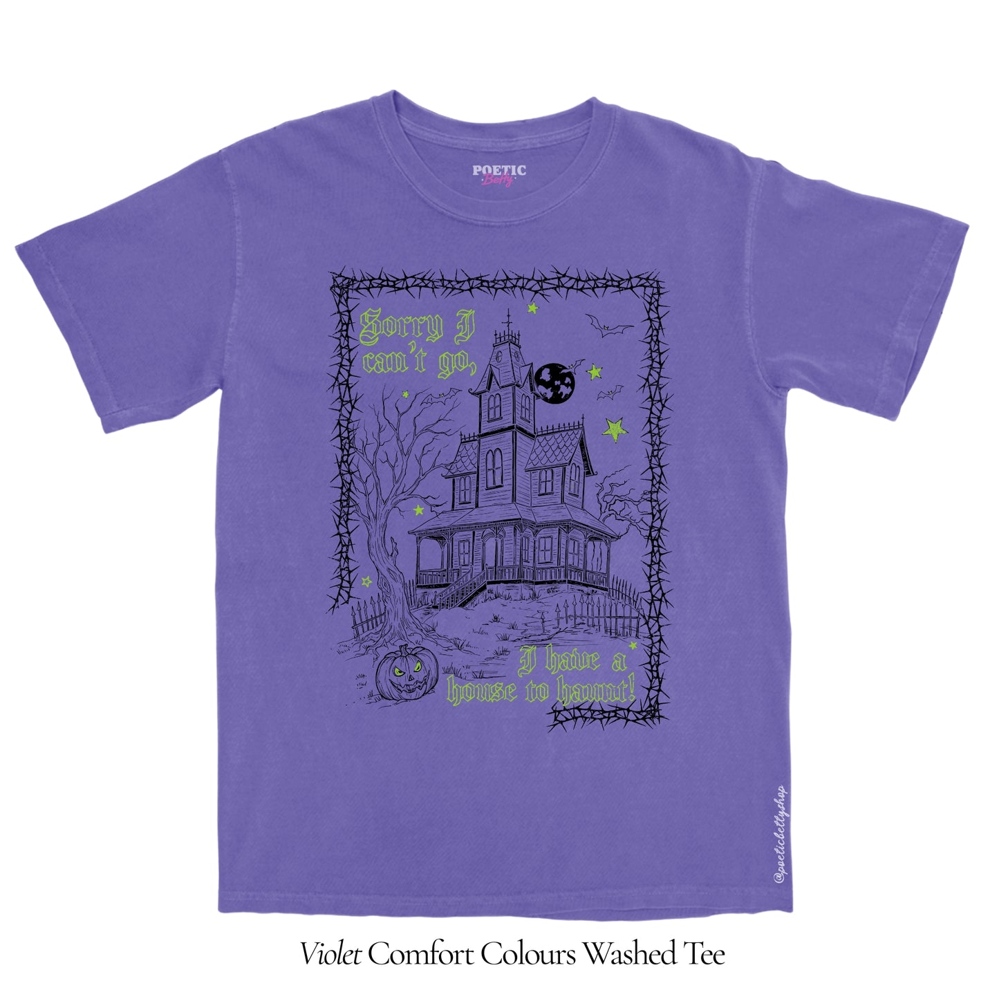 Haunted House Halloween Retro Vintage T-Shirt Black Unisex