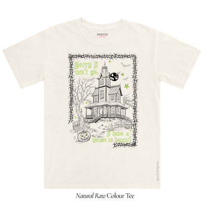 Haunted House Halloween Retro Vintage T-Shirt Black Unisex