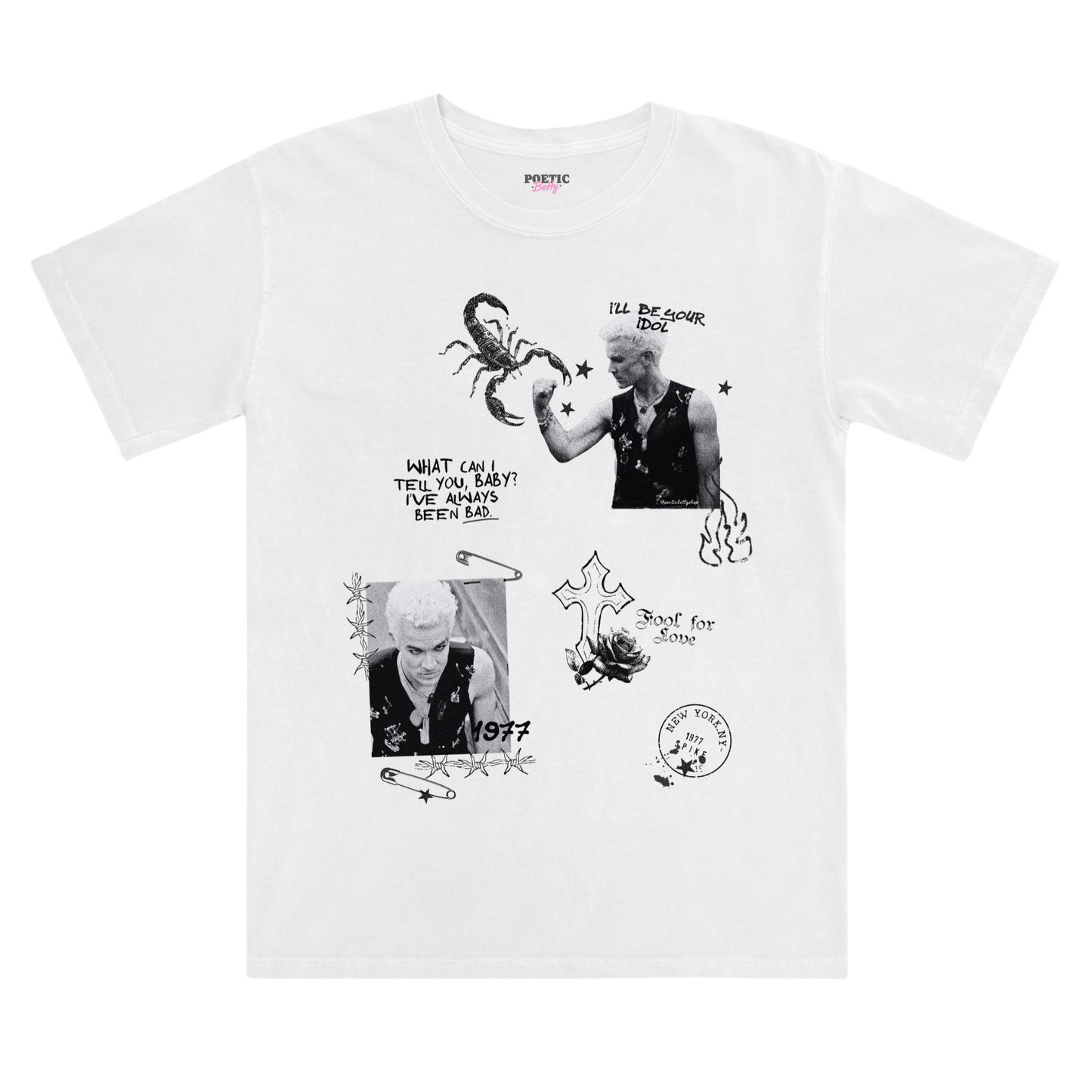 Spike New York Idol Vintage Style Buffy Inspired Black Cotton T-Shirt
