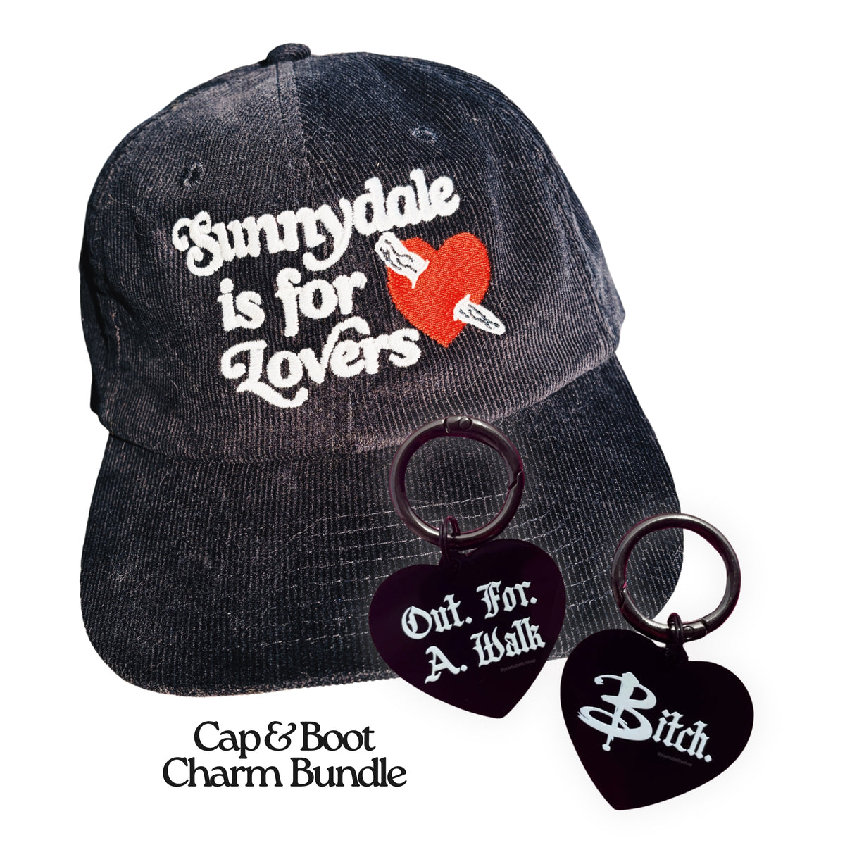 Buffy Bundle: Out For A Walk Buffy Boot Charms & Sunnydale Embroidered Cap
