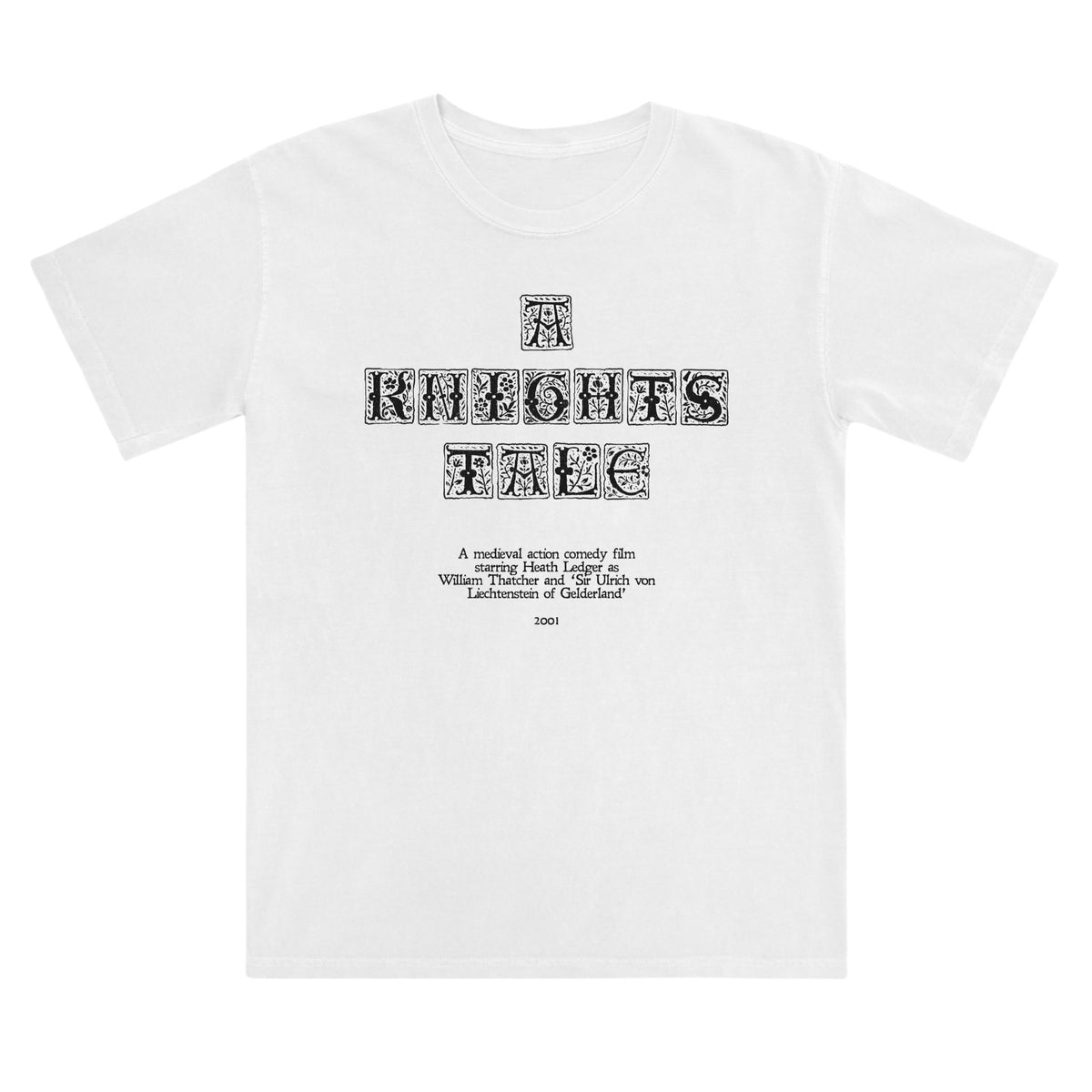 Medieval A Knight's Tale Initials Carved Vintage T-Shirt