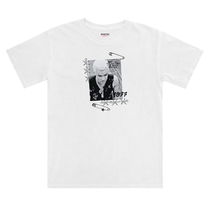 Spike Safety Pin Up Idol Vintage Style Buffy Inspired White Cotton T-Shirt