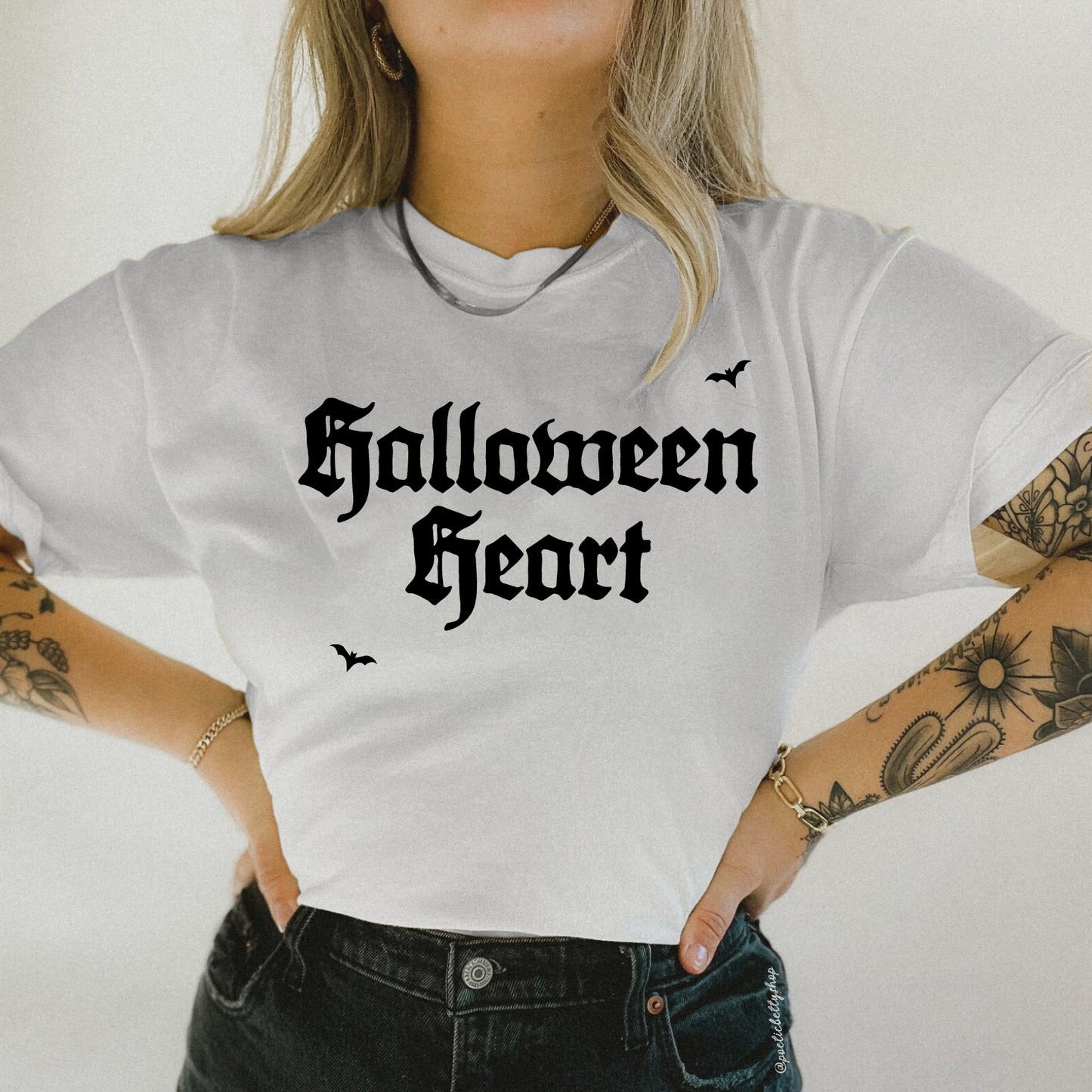 Halloween Heart October 31st Blackletter T-Shirt Black Unisex