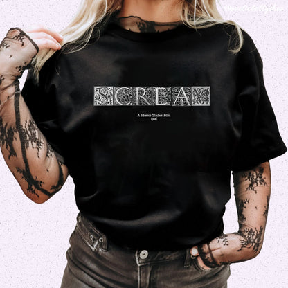 Slasher Film Scream Vintage Carved Initials Movie T-Shirt