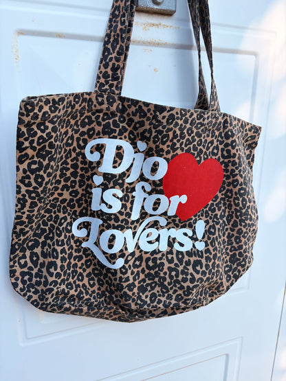 D*jo Is For Lovers Leopard Print Tote Bag Recycled Cotton Limited Run