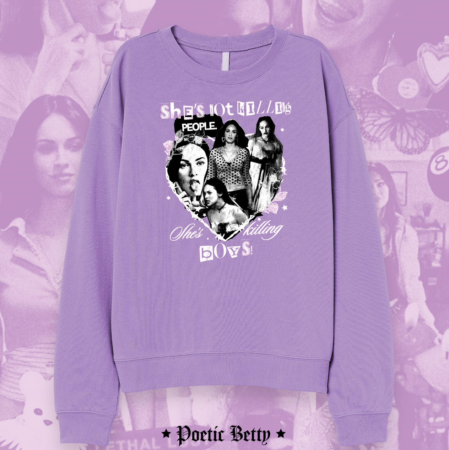 Jennifer's Body Horror Movie Collage Inspired Megan Fox Sweatshirt